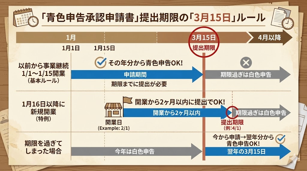 青色申告承認申請書の提出期限