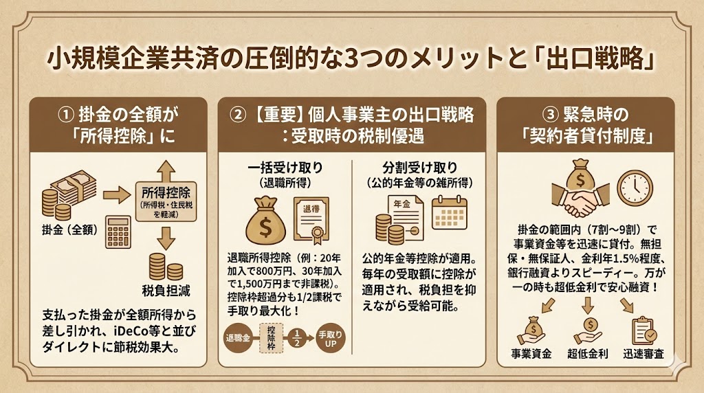 小規模企業共済の3つのメリット