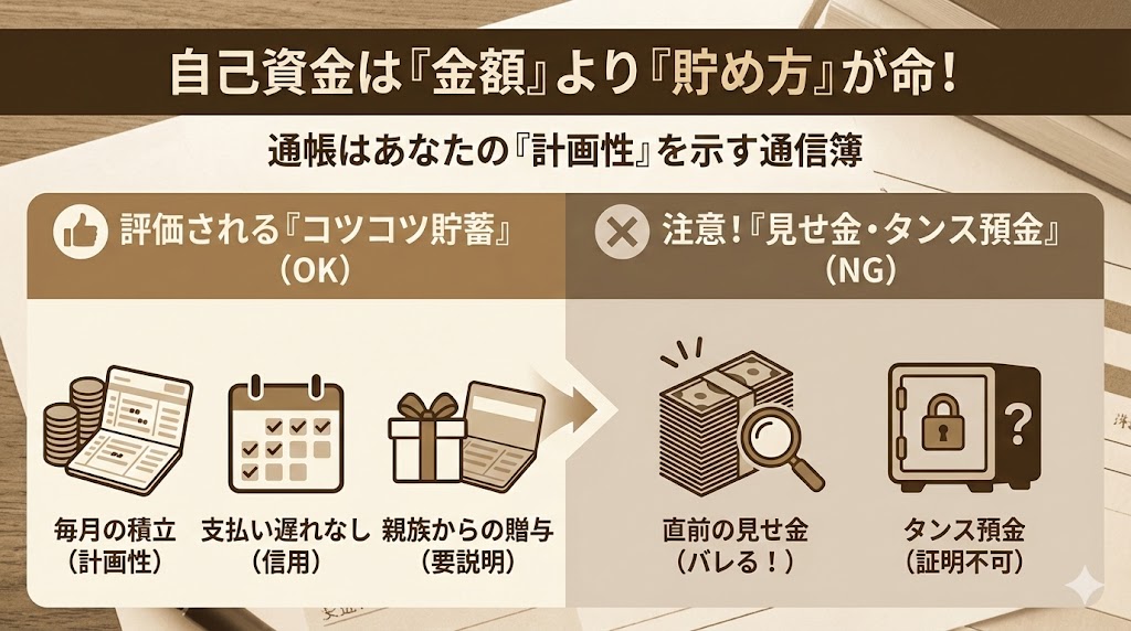 自己資金は「金額」よりも「貯め方」