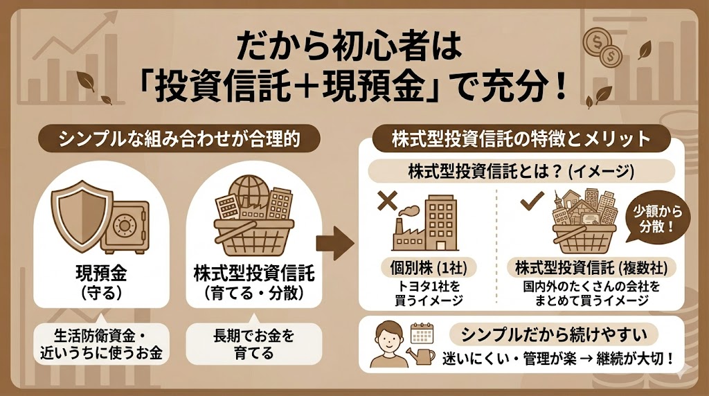 初心者は「投資信託+現預金」で充分