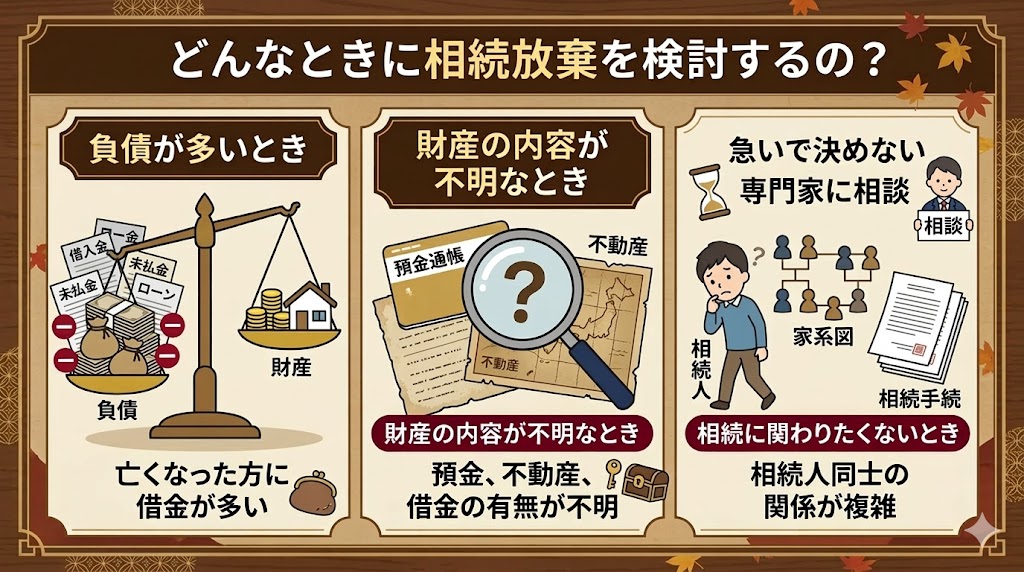 相続放棄を検討する場合