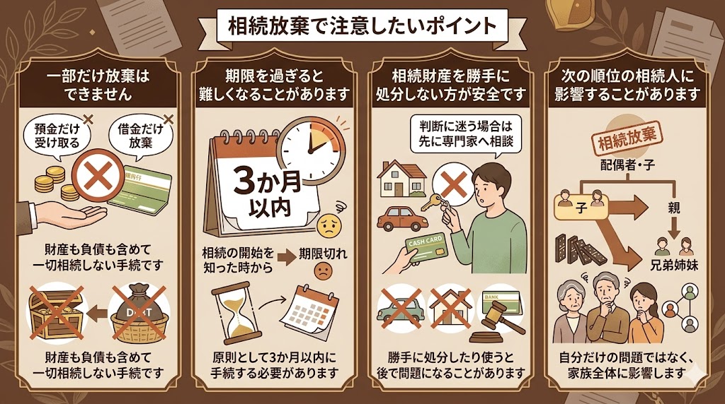 相続放棄　注意点