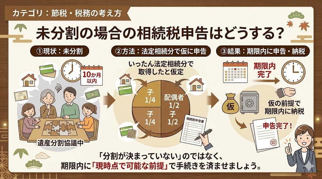 未分割の場合 相続税の申告
