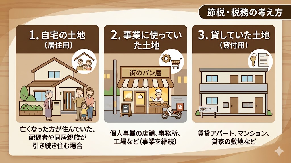 小規模宅地等の評価減の特例の対象となる土地