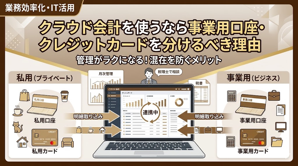 クラウド会計　事業用カード　必要か
