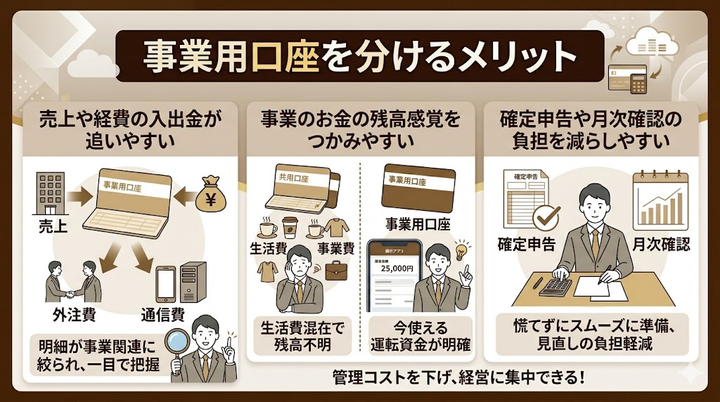 事業用口座を分けるメリット