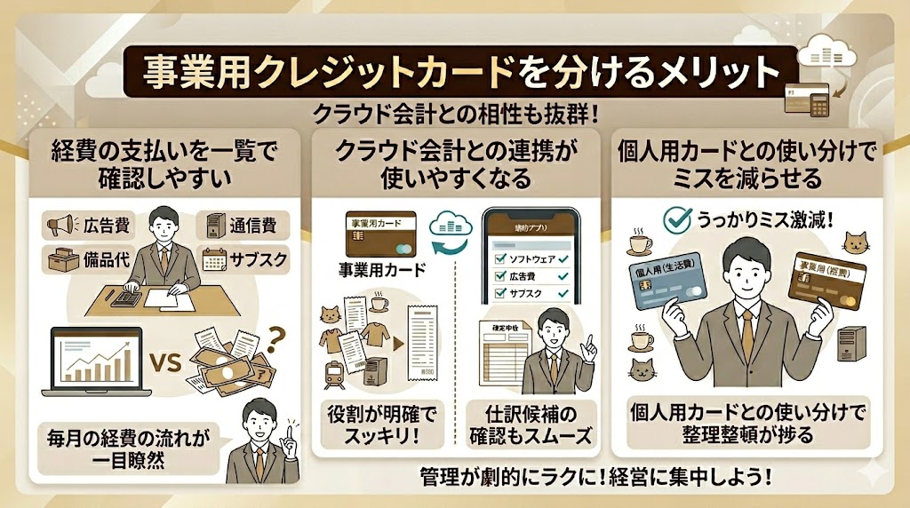事業用クレジットカードを分けるメリット