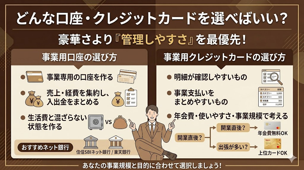 事業用口座・クレジットカード選び方