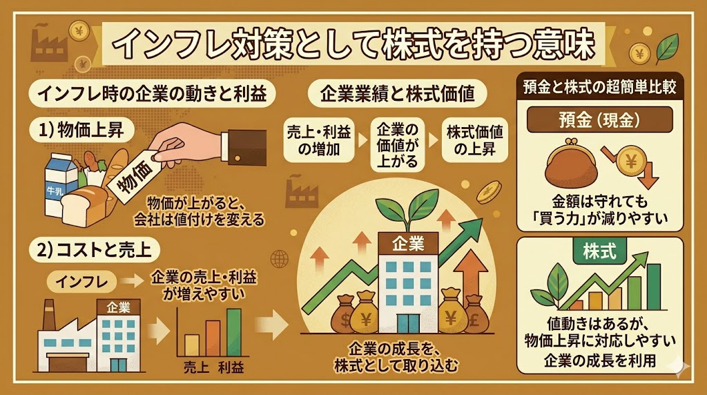インフレ対策として株式を持つ意味