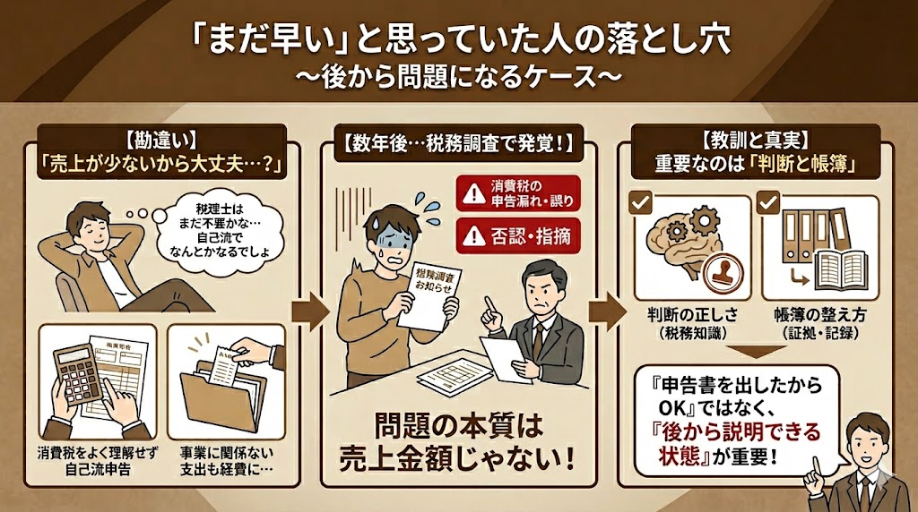 税理士に頼むのはまだ早いと思っていた人の落とし穴