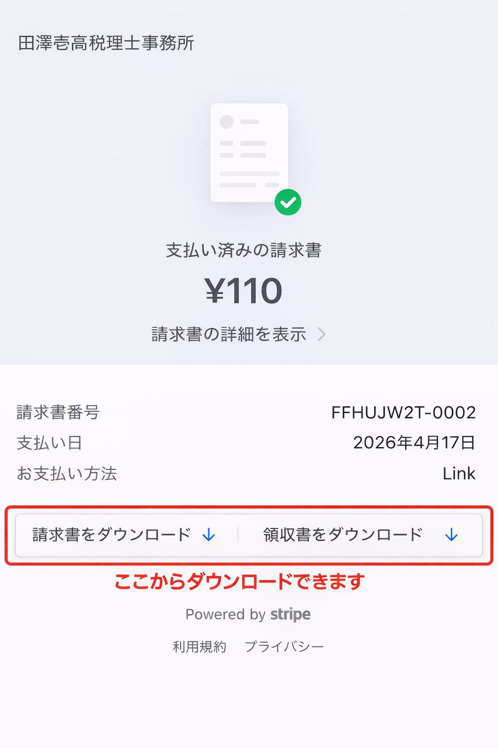 手順④Stripe決済確認画面｜入力内容を確認し金額ボタンをタップして決済を実行
