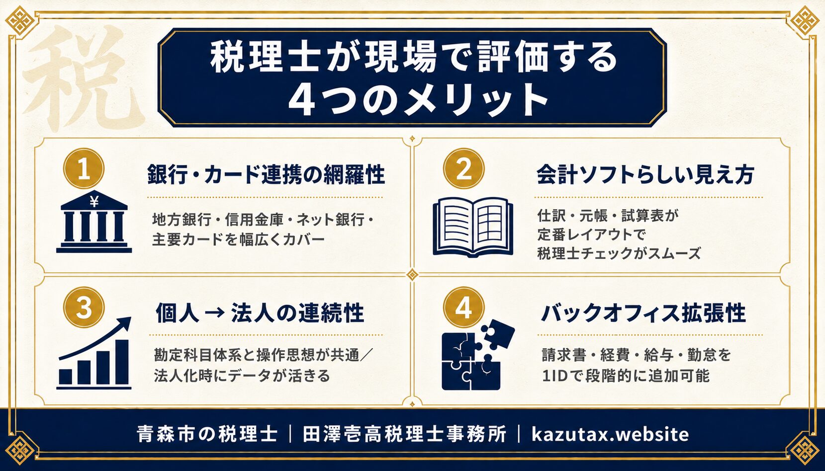 マネーフォワード クラウドの4つのメリット(税理士視点)