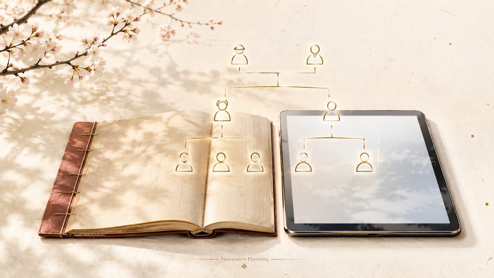 和綴じノートとタブレットで世代をつなぐ―相続税相談のイメージ