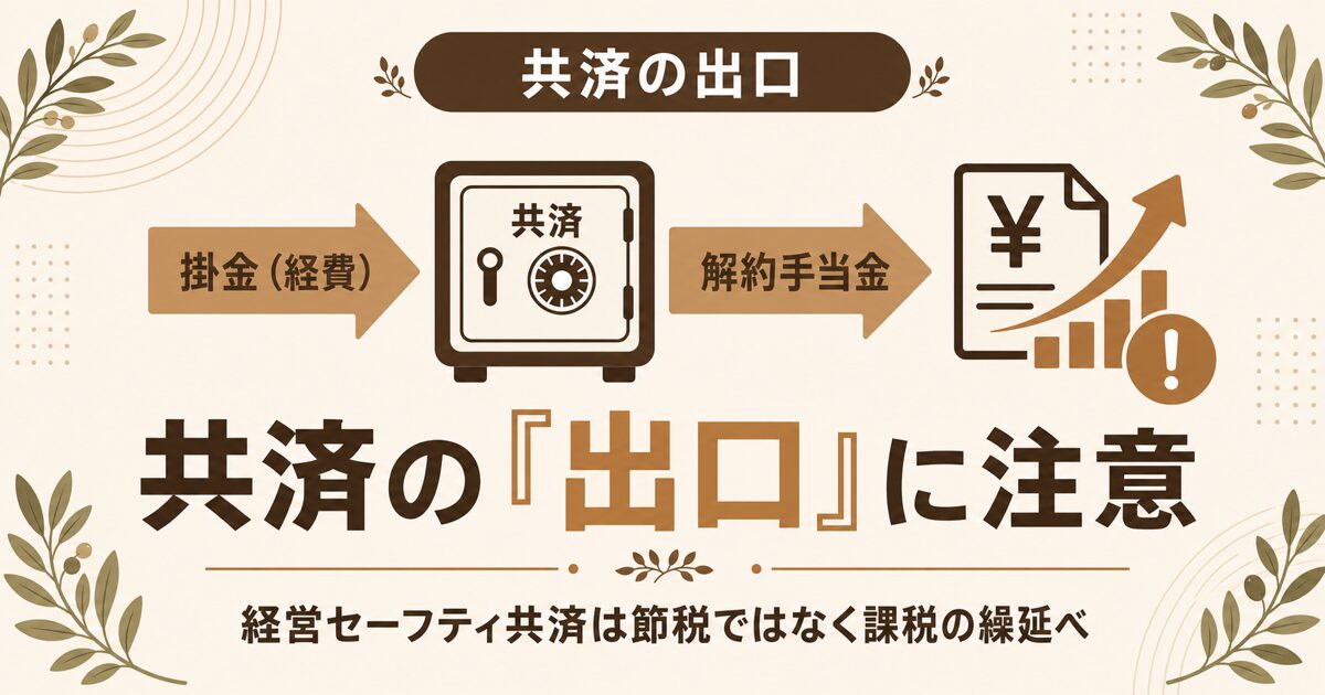 経営セーフティ共済のデメリット、解約の出口で増税になるケースと資金拘束の注意点を解説する記事のアイキャッチ