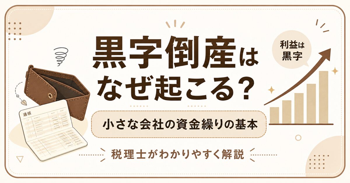 黒字倒産はなぜ起こるのか、資金繰りの基本を解説する記事のアイキャッチ（法人・経営者の方へ）