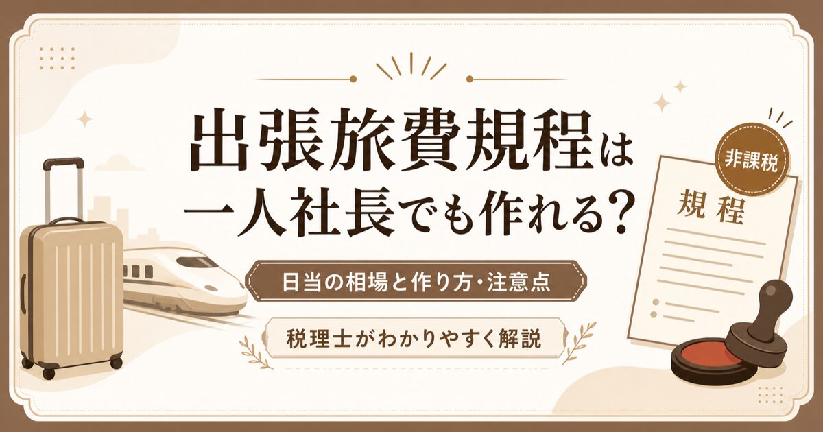 出張旅費規程は一人社長でも作れる？日当の相場と作り方・注意点を税理士が解説するアイキャッチ